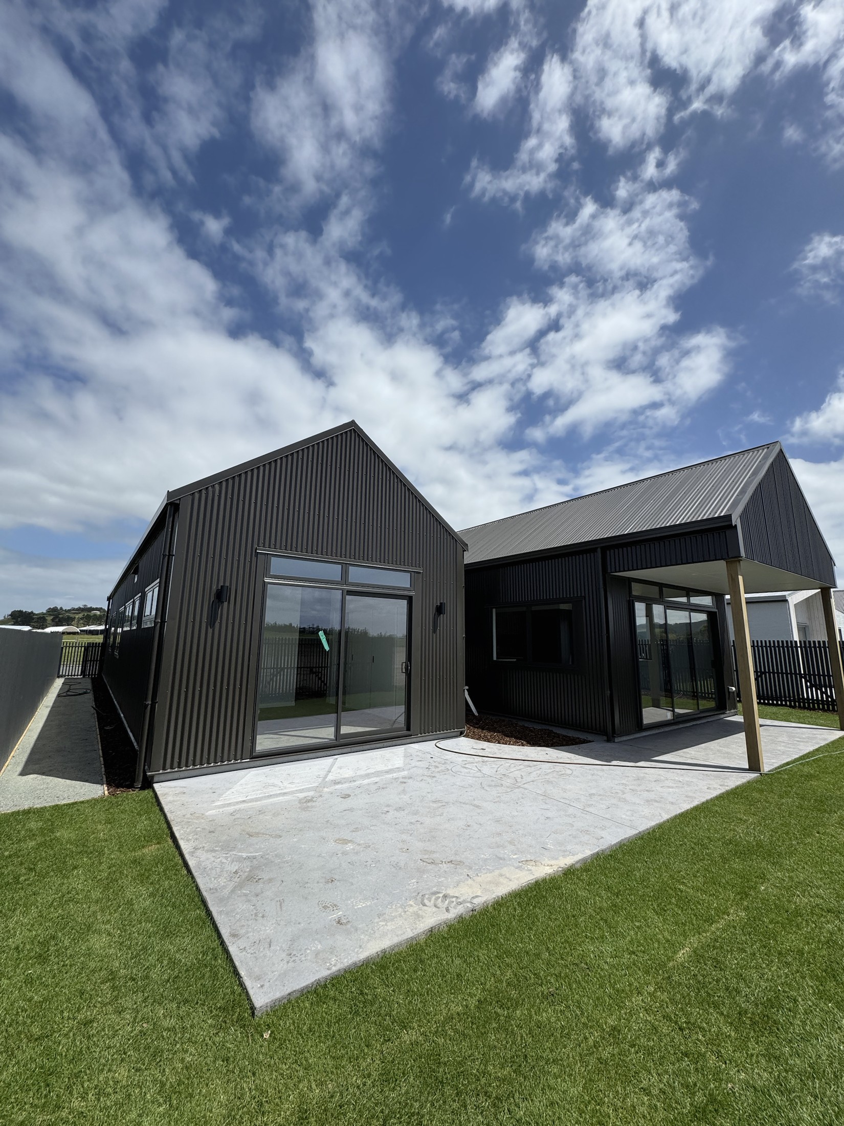Garden elevation and covered patio of House 44